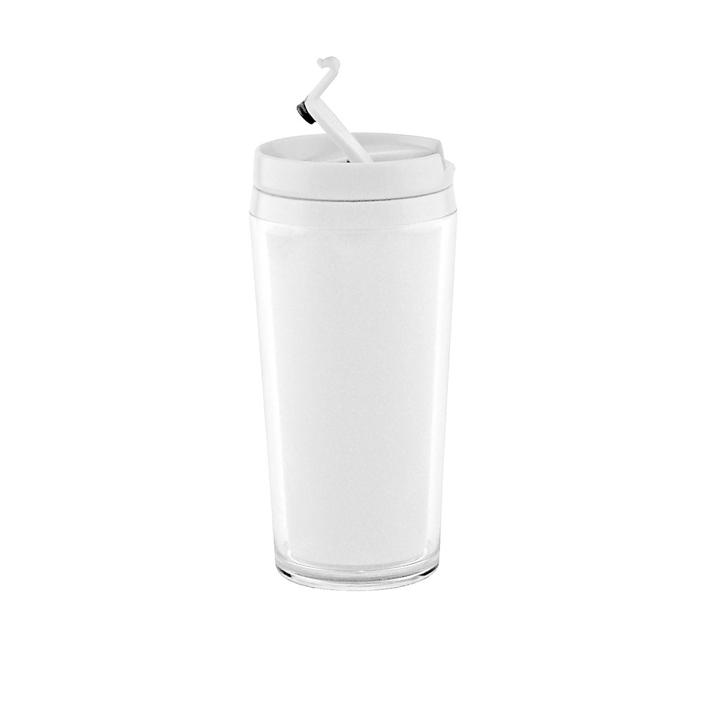 ON THE GO - Mug isotherme double paroi plastique 40 cl - blanc