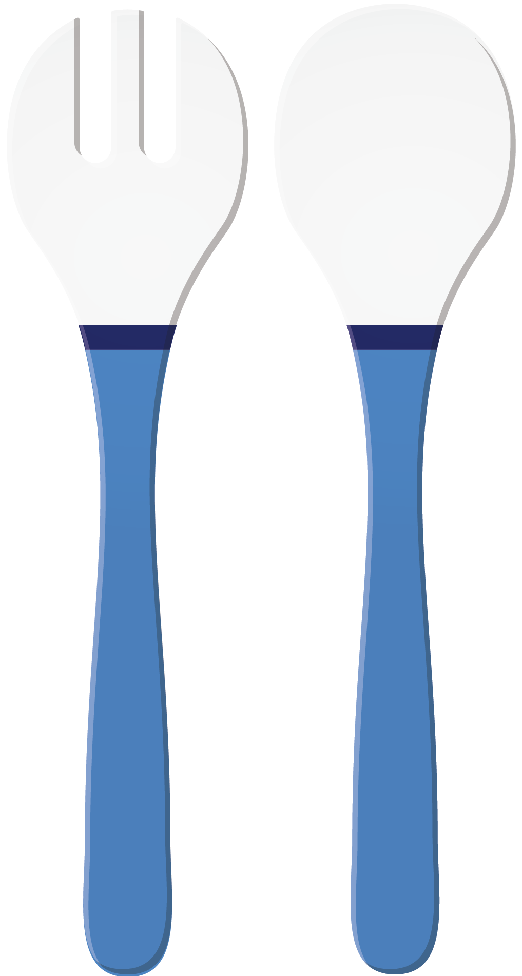RIVIERA - Couverts à salade décorés - Bleu/Blanc