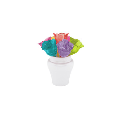 PARTY - Set de 7 piques à cocktail Fleurs 8 cm - Arc en ciel